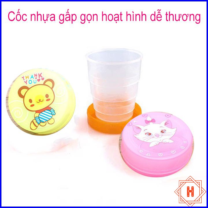 Cốc gấp gọn họa tiết hoạt hình dễ thương { H }