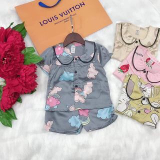 Bộ pijama lụa cho bé gái