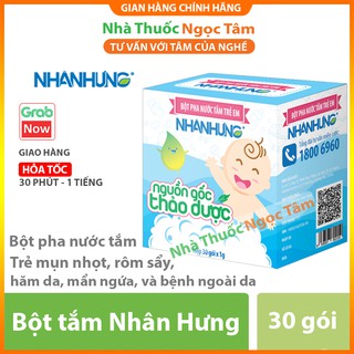 (Thêm Quà Xinh) Bột Tắm Nhân Hưng - Trẻ hết Hăm da, Rôm sảy, Mụn nhọt ,Mẩn ngứa