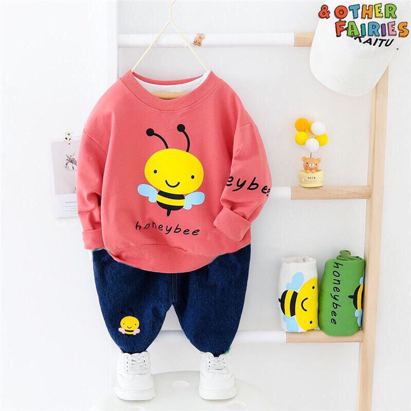 Bộ Đồ Áo Trẻ Em 💥 Mẫu con ONG VÀNG [Full Size 1- 10 tuổi, Chất liệu Da Cá,co giãn, thấm hút mồ hôi, chất mát] [MN207]