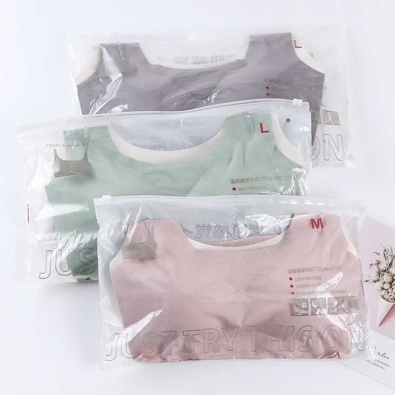 Áo Ngực Thể Thao Vải Lụa Lạnh Không Đường May Kiểu Nhật Bản Cá Tính Cho Nữ