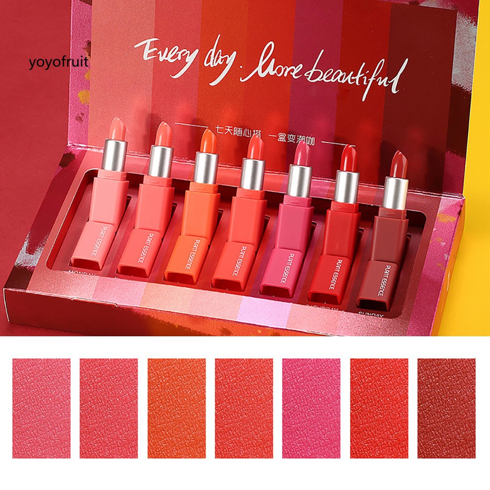 Bộ 7 son môi lâu trôi màu sắc hợp thời trang có thành phần dưỡng ẩm | BigBuy360 - bigbuy360.vn