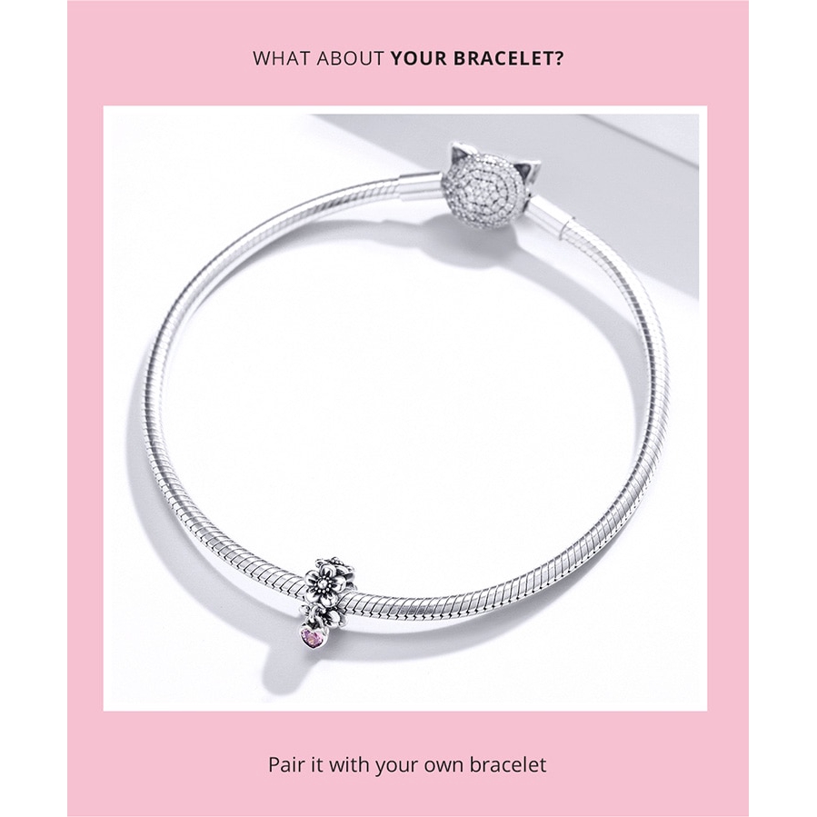 Mặt Trang Sức Bamoer Bằng Bạc 925 Hình Trái Tim Thời Trang Cho Nữ