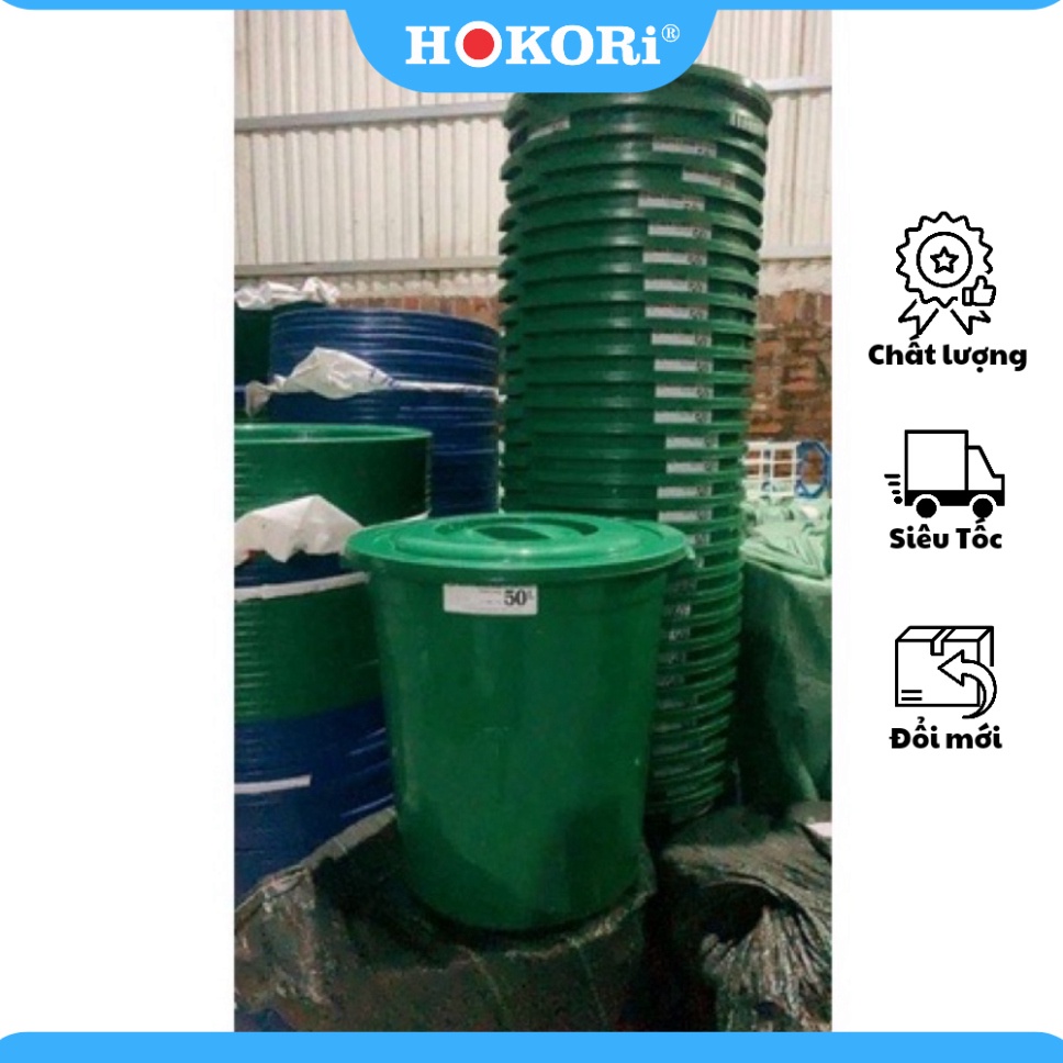 Thùng nhựa 50L đựng gạo, đựng nước, nuôi cá, trồng rau - Phi nhựa công nghiệp size lớn đựng hàng hoá tiện lợi - Bách Hoá