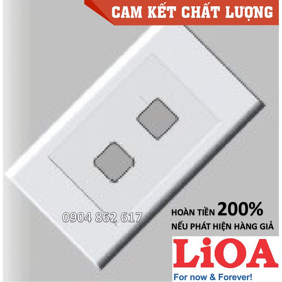 Mặt 2 lỗ LiOA chính hãng, Nhựa TRẮNG, tiếp điểm ĐỒNG
