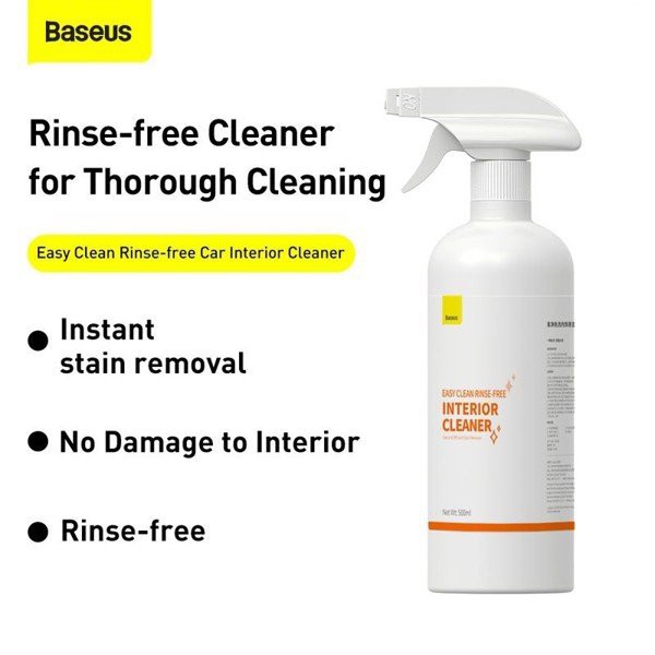 [CHÍNH HÃNG] Dung Dich Tẩy Rửa, Vệ Sinh Chuyên Dụng Cho Nội Thất Xe Ô Tô Baseus( 500ml) Thiết Kế Dạng Bình Xịt Tiện Dụng