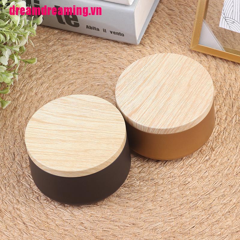 Hộp Đựng Nến Bằng Thiếc Vân Gỗ Độc Đáo