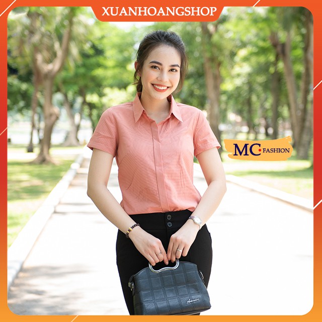 Áo Sơ Mi Nữ Công Sở Mc Fashion A645, Size S, M, L, Xl, 2xl, Tay Ngắn Cộc, Kẻ Sọc Caro, Màu Xanh, Hồng, Trắng, Nâu Tây | BigBuy360 - bigbuy360.vn
