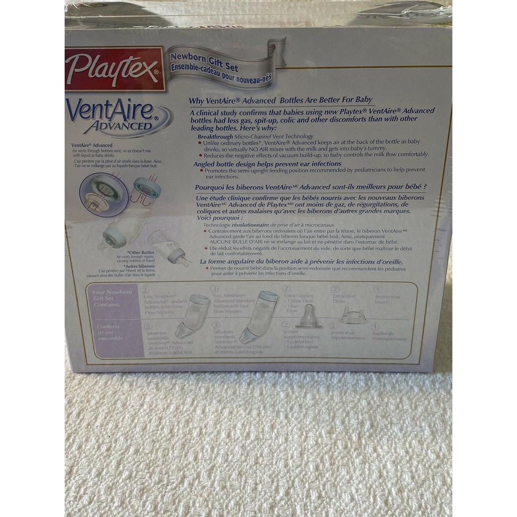 Set 5 bình sữa Playtex ventaire cổ thường 200ml và 266ml