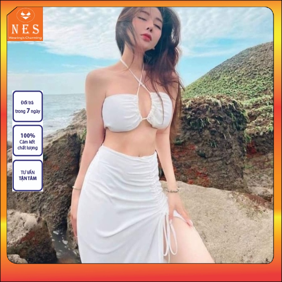 Bikini đi biển kín đáo 3 mảnh đẹp