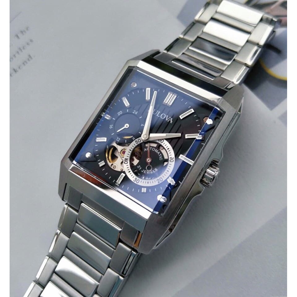 Đồng hồ nam BULOVA Open Heart Automatic Black Dial Men’s Watch   - model : 96A194