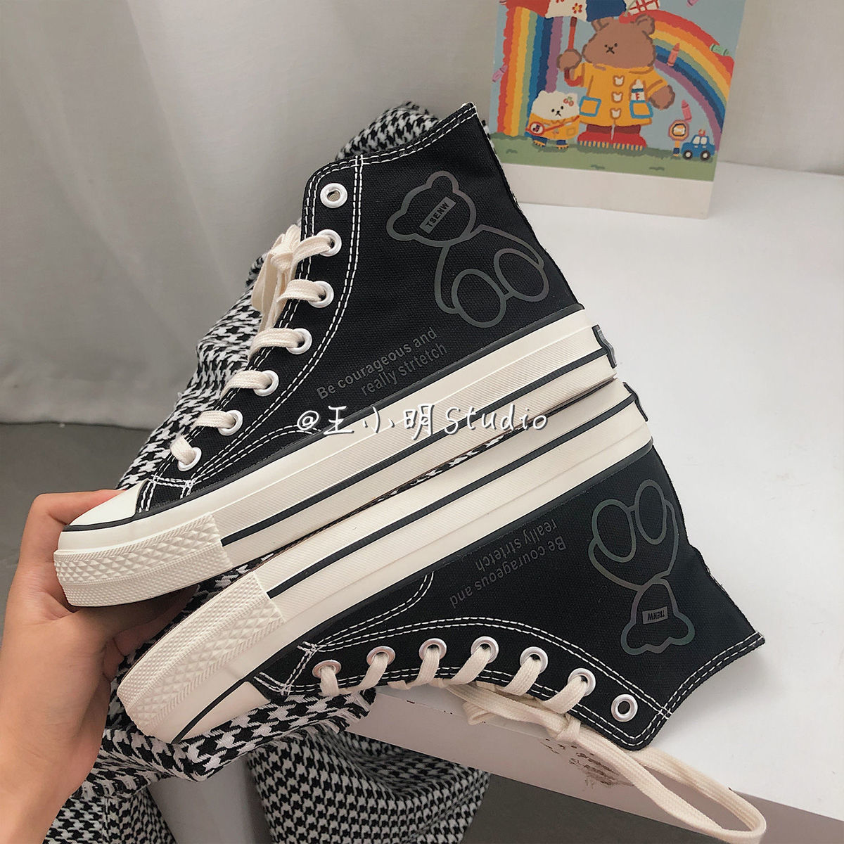 Giày Bata Canvas Cổ Cao Phong Cách Hàn Quốc Cho Nữ | BigBuy360 - bigbuy360.vn