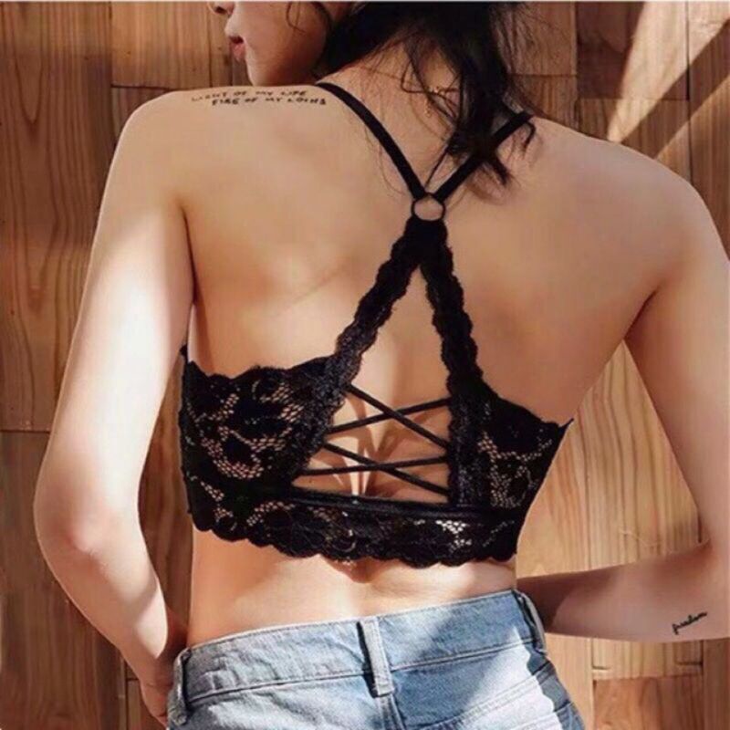 Áo Bra Ren Hoa Dây Chéo Lưng Đệm Bàn Tay mã 1013