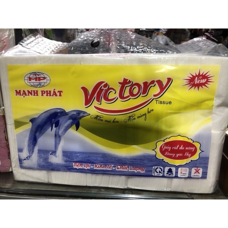 Giấy ăn rút vuông Victory (1kg/bịch)