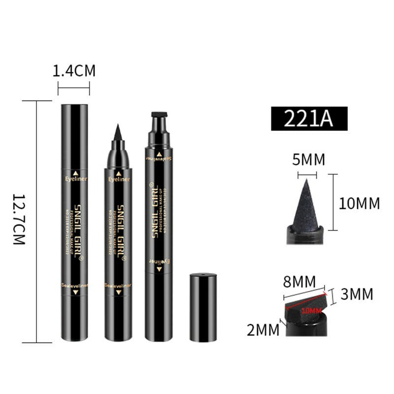 Bút kẻ mắt  QIC dạng lỏng 2 trong 1 có đầu tem chống thấm nước lâu trôi