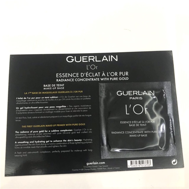 Sample Guerlain Kem Lót Nhũ Vàng Dưỡng Ẩm LOr Radiance Concentrate