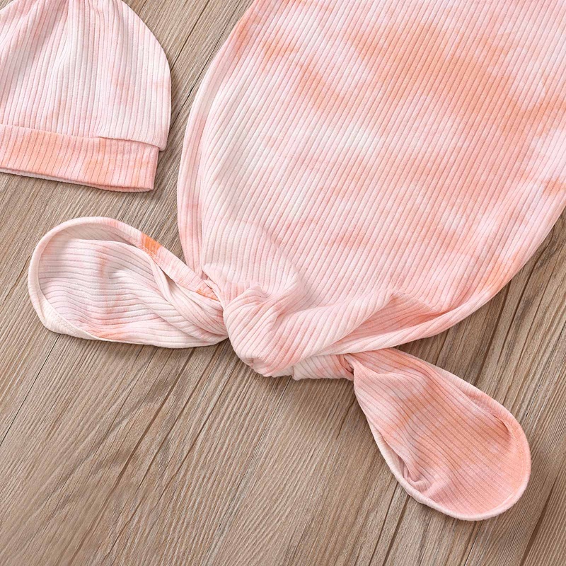 Set 2 Món Gồm Chăn Quấn Nón + Túi Ngủ + Khăn Quấn Màu Nhuộm Cho Bé Chụp Ảnh