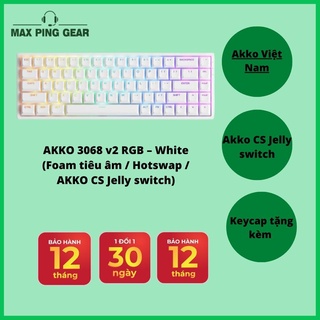 AKKO 3068 v2 RGB – White (Foam tiêu âm / Hotswap / AKKO CS Jelly switch)