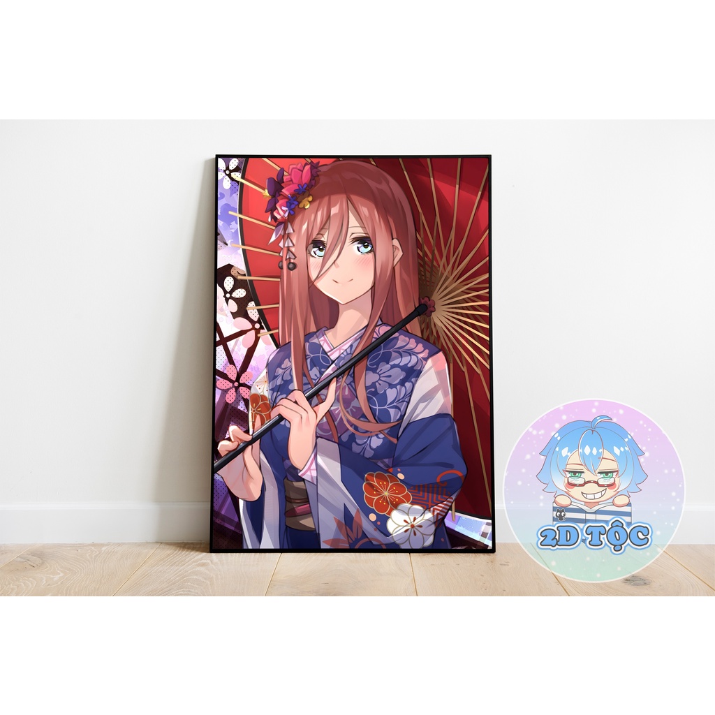 TRANH POSTER A3 NAKANO MIKU  ANIME MANGA NHÀ CÓ 5 NÀNG DÂU 5-TOUBUN NO HANAYOME GOTOUBUN NO HANAYOME - 2D TỘC SHOP