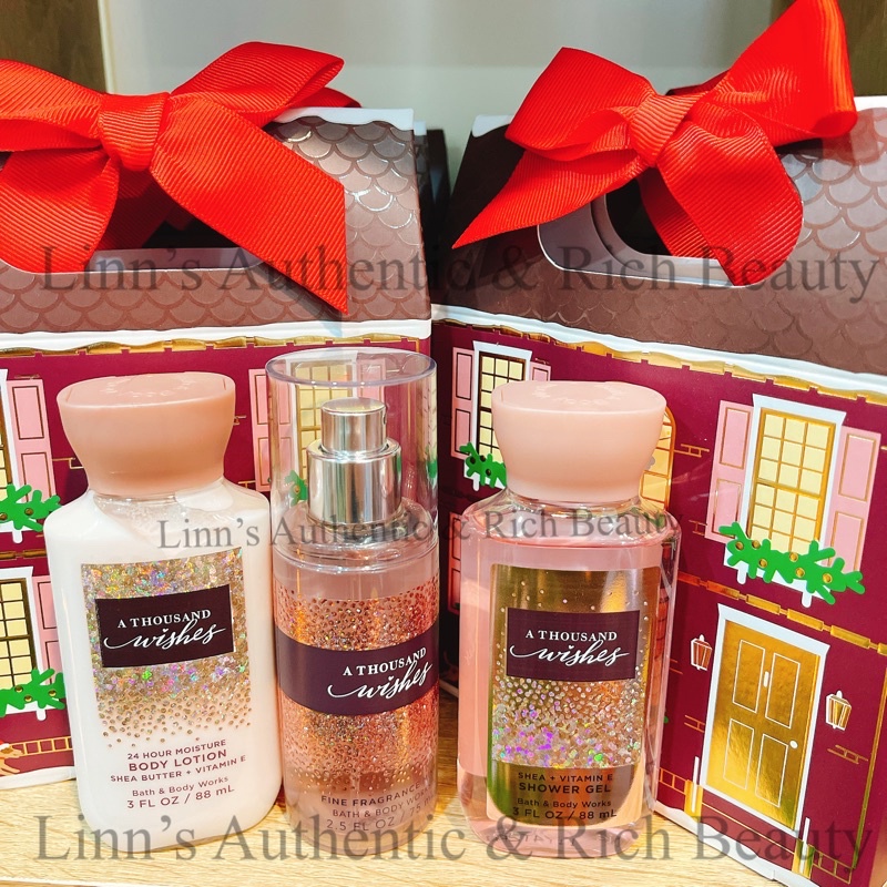 A THOUSAND WISHES - SET 3 MÓN XỊT THƠM 88ML DƯỠNG THỂ BODY MIST BATH BODY WORKS USA