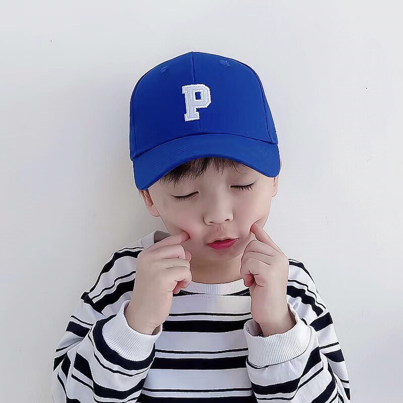 Mũ nón lưỡi trai thêu chữ cái cho bé 3-7 tuổi