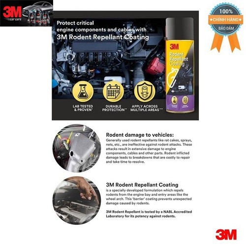Chai Xịt Phủ Chống Chuột Xe Ô Tô 3 M Rodent Repellant Coating 89797 - 3M89797