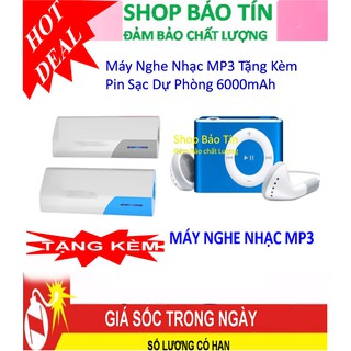 Máy nghe nhạc MP3 tặng kèm pin sạc dự phòng nhỏ gọn 6000mAh