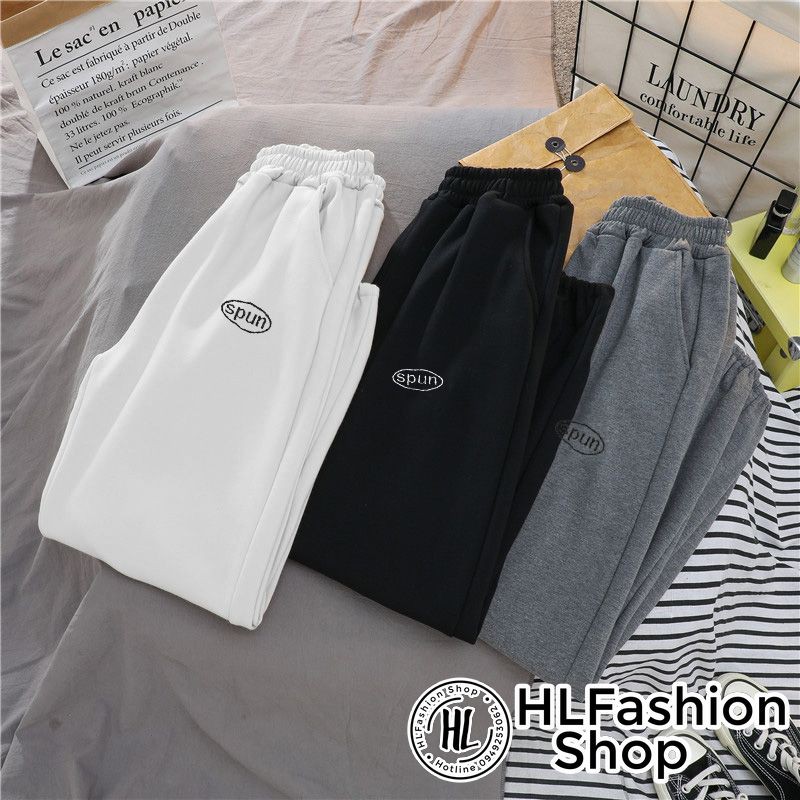 [Mã FAMAYWA giảm 10K đơn 50K] Quần dài nữ ống rộng SPUN , quần jogger nỉ da cá thể thao HLFashion | BigBuy360 - bigbuy360.vn