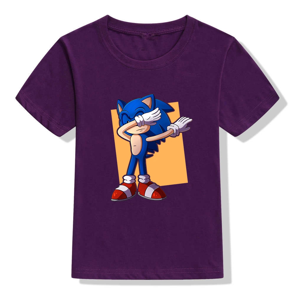 Áo thun ngắn tay in họa tiết hoạt hình Nhím Siêu Tốc Sonic dễ thương cho bé
