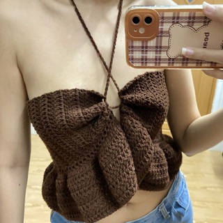 Áo croptop len đan móc