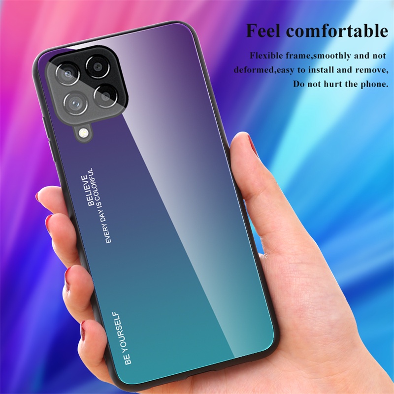 Ốp Điện Thoại Kính Cường Lực Chống Sốc Màu Gradient Thời Trang Cho Samsung Galaxy M33 M53 5G