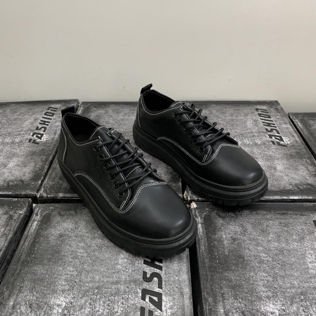 Giày nam cổ thấp, giày dr martens nam, giày da nam, boot cổ thấp Dr Retro đế bằng New 2022