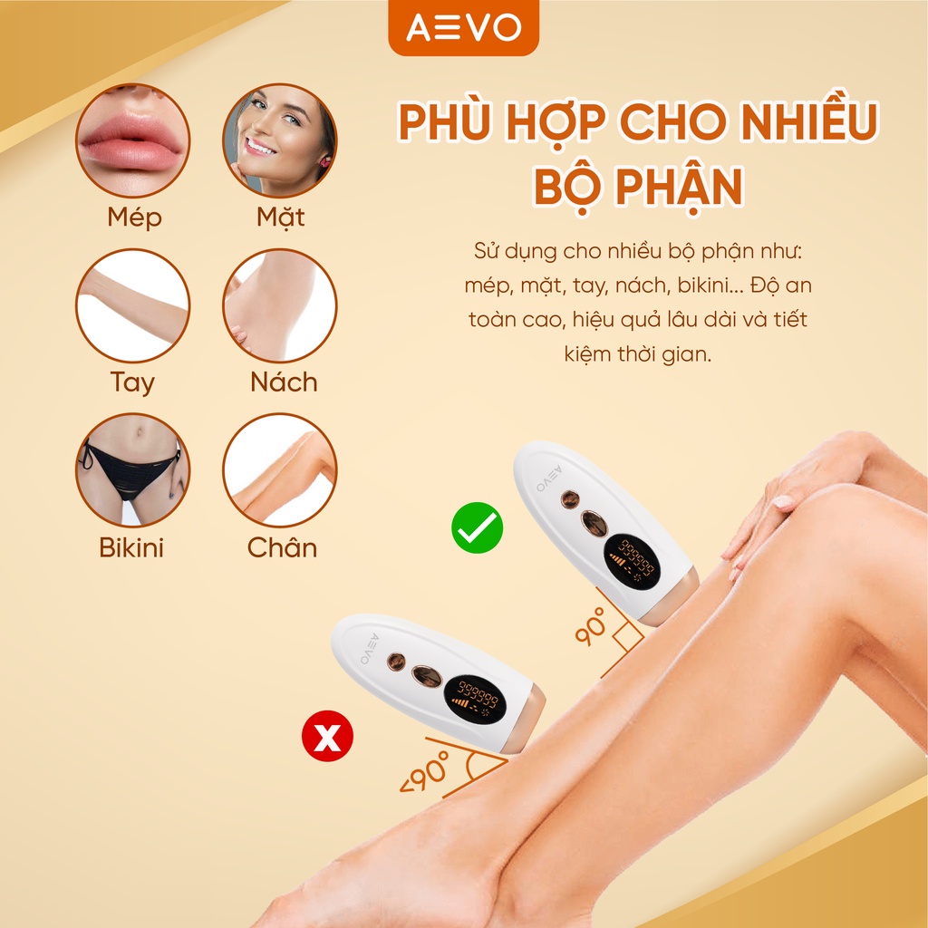 Máy Máy Triệt Lông AEVO Hair Removal Handset Triệt Lông Vĩnh Viễn Đơn Giản Tại Nhà