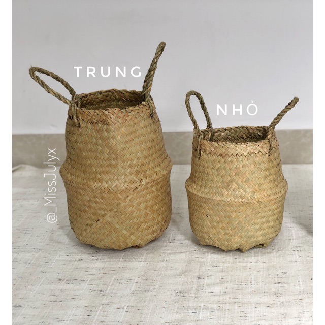 Túi cói trang trí nhà cửa (Size S) | Seagrass basket | Home decor | JP Sisters