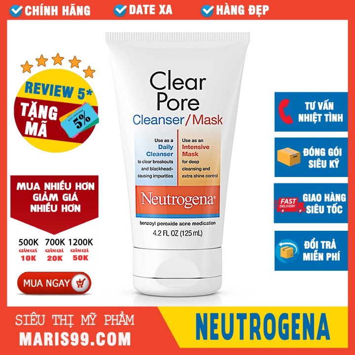 Sữa Rửa Mặt Neutrogena Clear Pore Cleanser Mask (125g) _ NTG030SRM