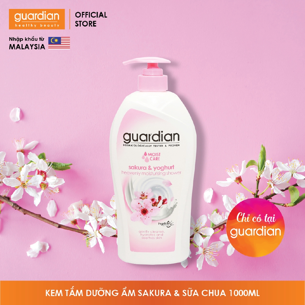 Kem tắm Guardian dưỡng ẩm chiết xuất từ Hoa Anh Đào và Sữa chua 1000ml | BigBuy360 - bigbuy360.vn