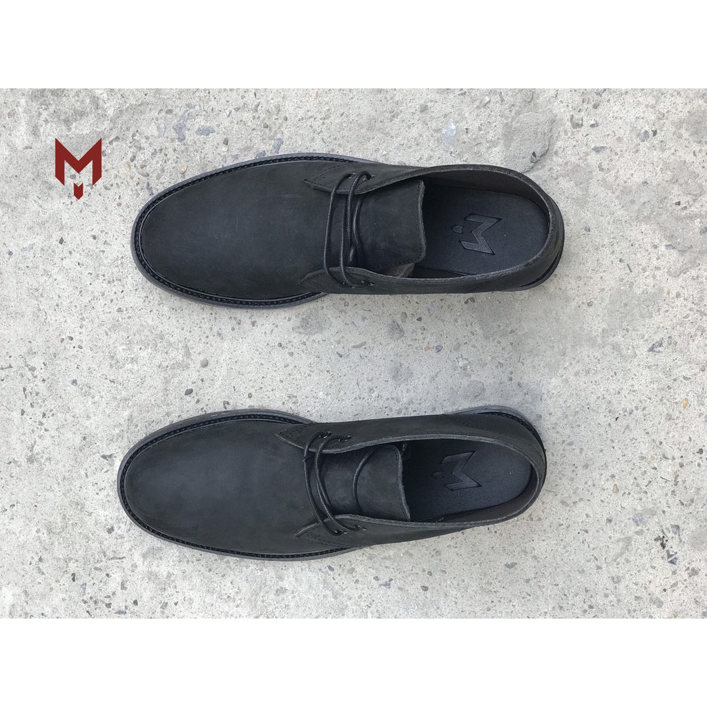 Giày boots nam cao cổ da bò sáp ngựa điên cao cấp MAD Chukka phong cách bụi bặm