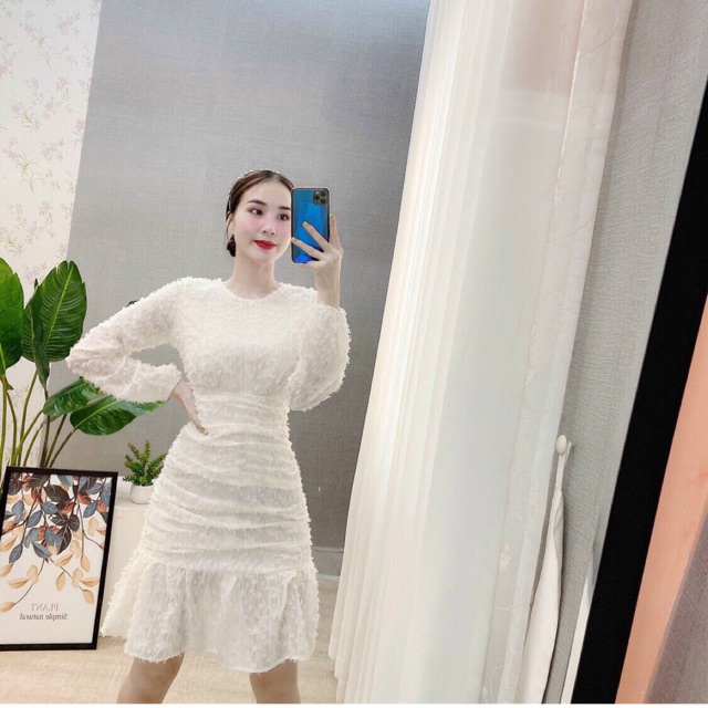 Váy ren đuôi cá thiết kế, Đầm dự tiệc cao cấp giấu bụng siêu tốt VRS012191