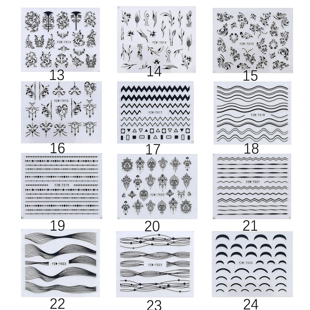 XIANTIN 1 Tờ Miếng Dán Móng Tay Hình Chữ Tiếng Nga