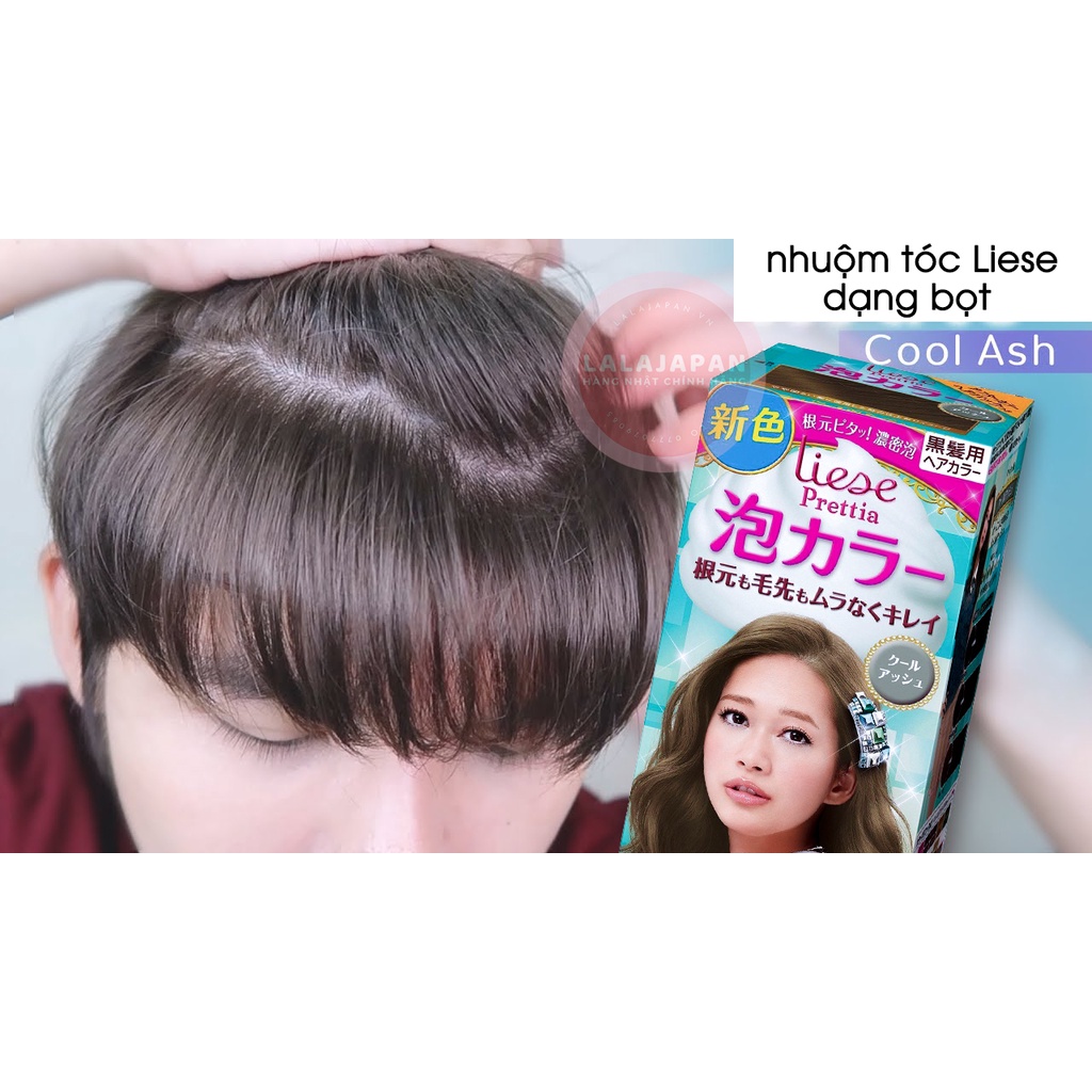 Nhuộm tóc tạo bọt Liese Prettia Nhật Bản màu Cool Ash tro lạnh hiện đại