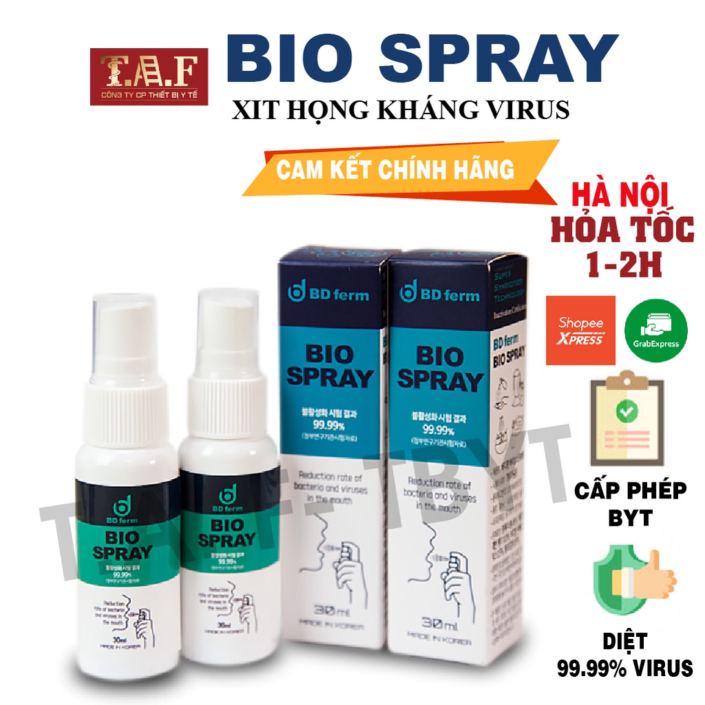 Xịt họng Bio Spray trẻ em kháng khuẩn dùng mọi lứa tuổi, combo 2 chai 30ml