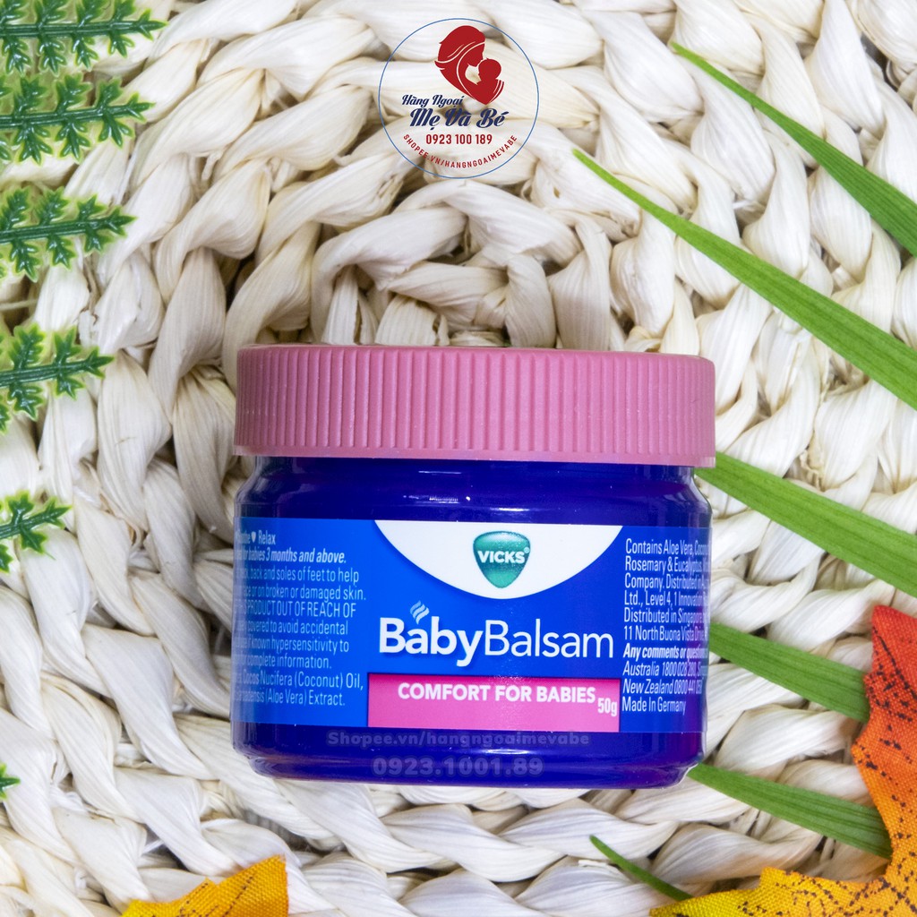 [Mã MKBC245 giảm 8% đơn 400K] Dầu Bôi Ấm Ngực Vick Baby Balsam 50g - Úc [Date 1/2023]