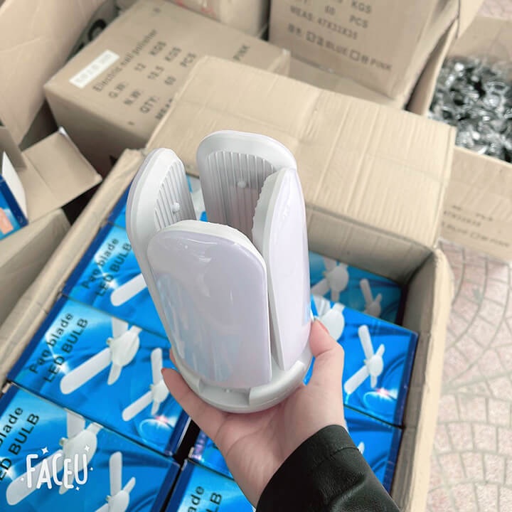 Bóng Đèn Led Cánh Quạt 4 Cánh 75W Chuôi Xoáy E27, Ánh Sáng Trắng Tiết Kiệm Điện