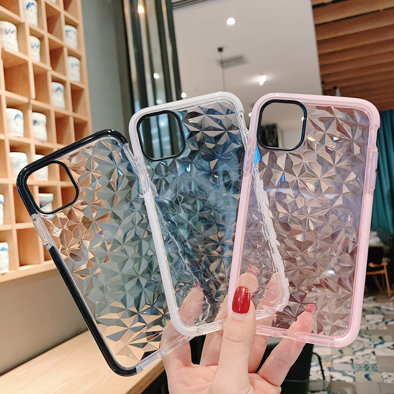 Ốp Điện Thoại Trong Suốt Họa Tiết Kim Cương 3D Cho Iphone 11 Pro Max 12 Pro Max Iphone 5 5s 6 6s 7 8 Plus X Xr Xs Max