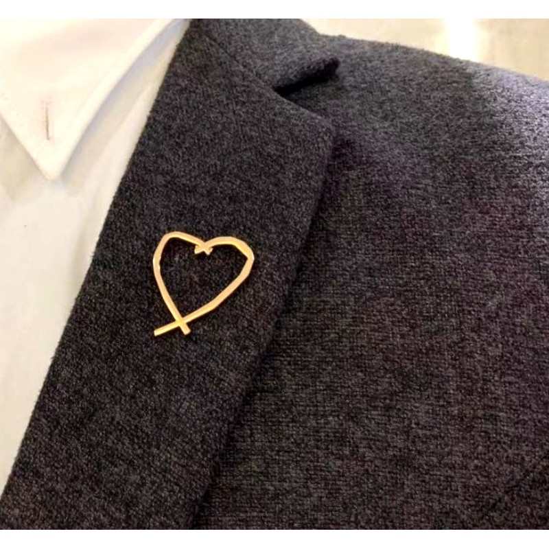 Cài áo Vest Nam thời trang hình trái tim GH-189, Lapel Pin cài áo vest Nam {Phụ kiện vest Nam - AdamZone}