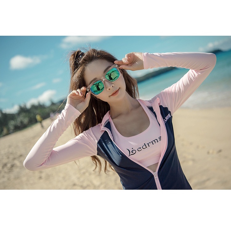 Bộ Đồ Lặn Chống Nắng Thoáng Khí Có Khóa Kéo Thời Trang Dành Cho Nữ