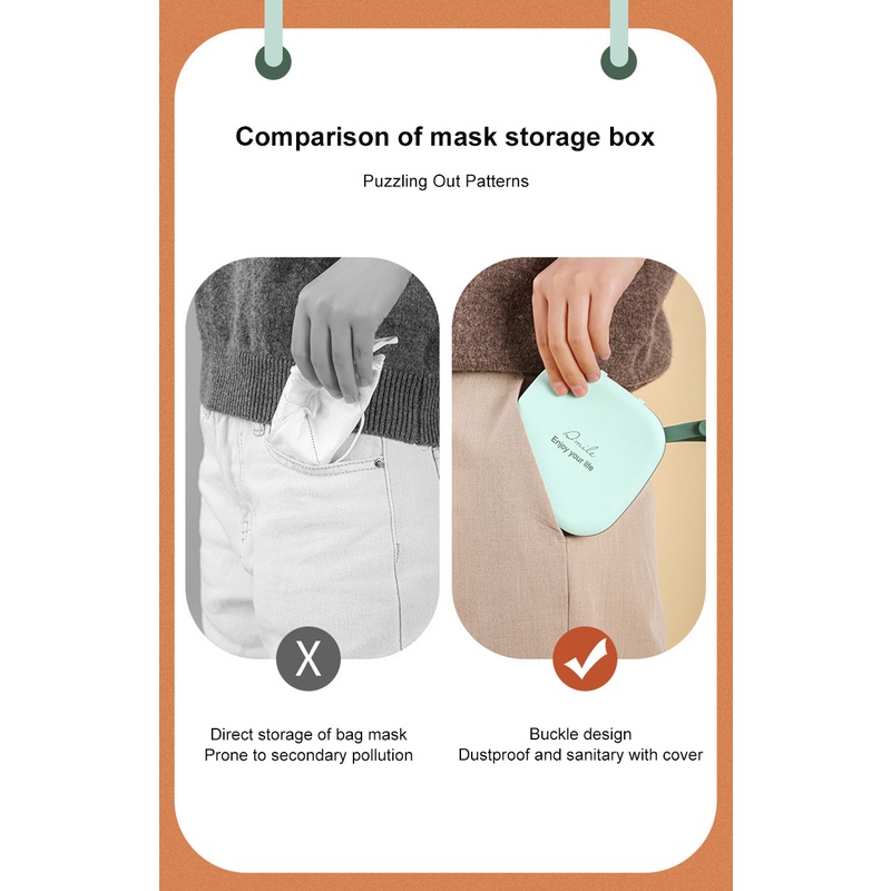 Hộp Đựng Khẩu Trang Tạm Thời Chống Bụi Không Ô Nhiễm Có Kẹp Tiện Dụng