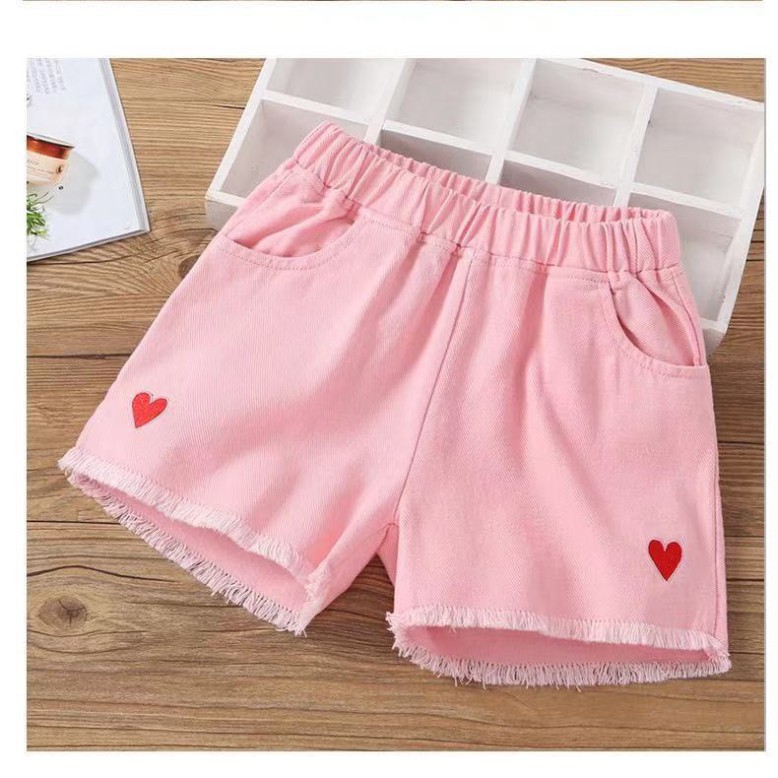 Quần sooc đùi jean thời trang xinh xắn dành cho bé gái 2-14 tuổi Hàng Quảng Châu Cao Cấp (0881)