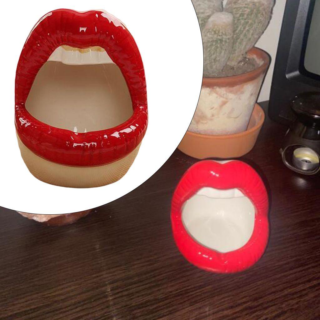 Chậu Hoa Sứ Hình Đôi Môi Độc Đáo Trang Trí Bàn Làm Việc