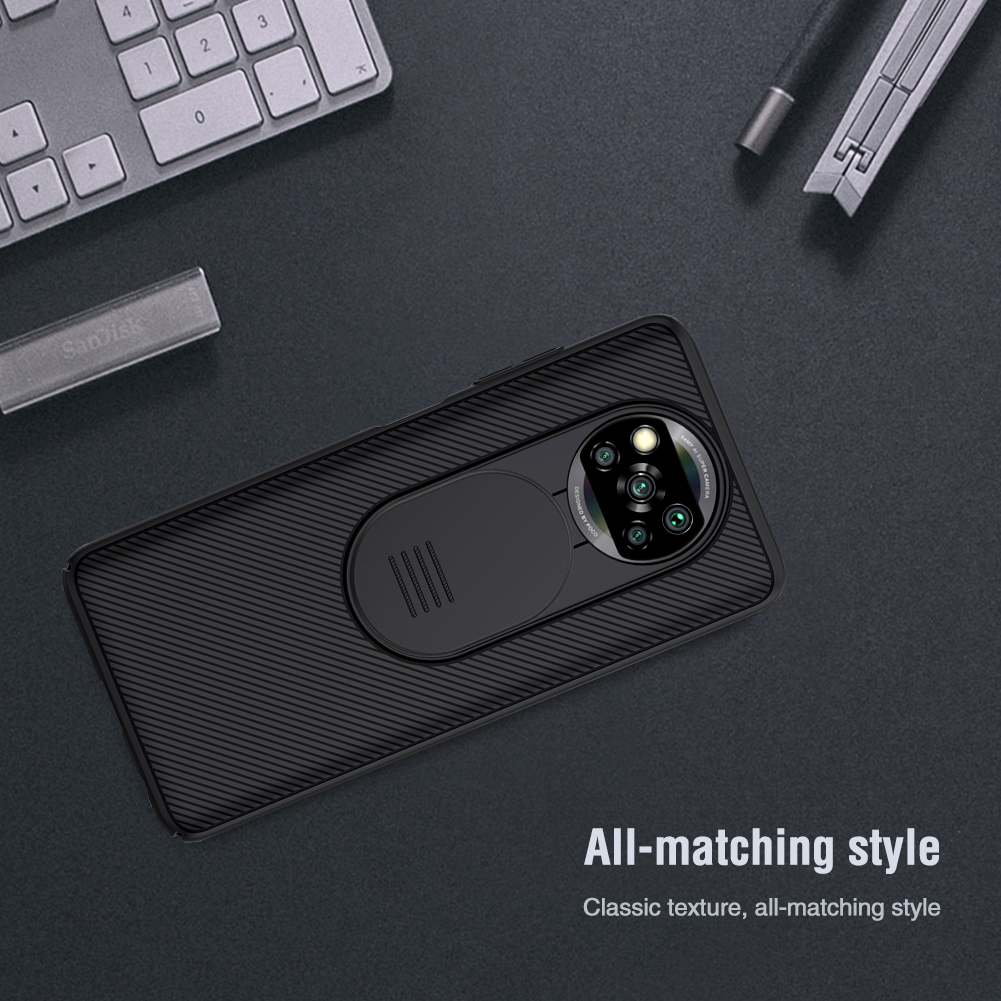 Ốp Điện Thoại NILLKIN CamShield Bằng PC Cứng Mặt Nhám Chống Vân Tay Có Nắp Trượt Bảo Vệ Camera Cho Xiaomi Poco X3 Pro / X3 NFC